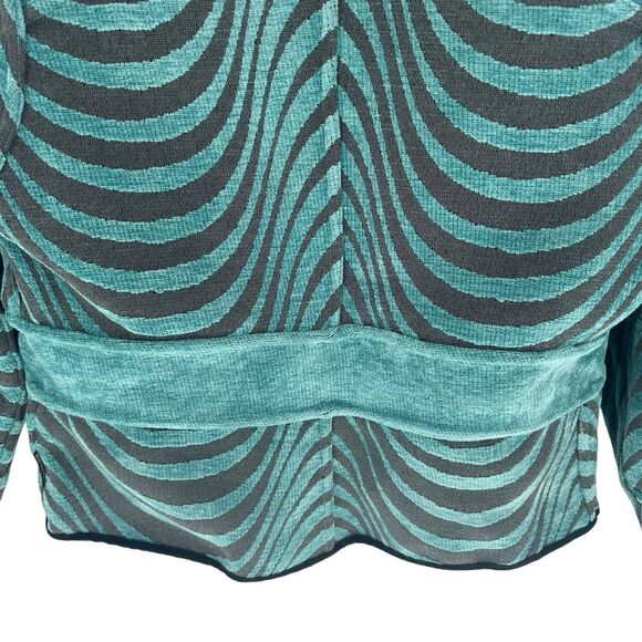 Khangura Jacket Womens Large Blue Tapestry Reversible Animal Print Art to Wear - Picture 14 of 16